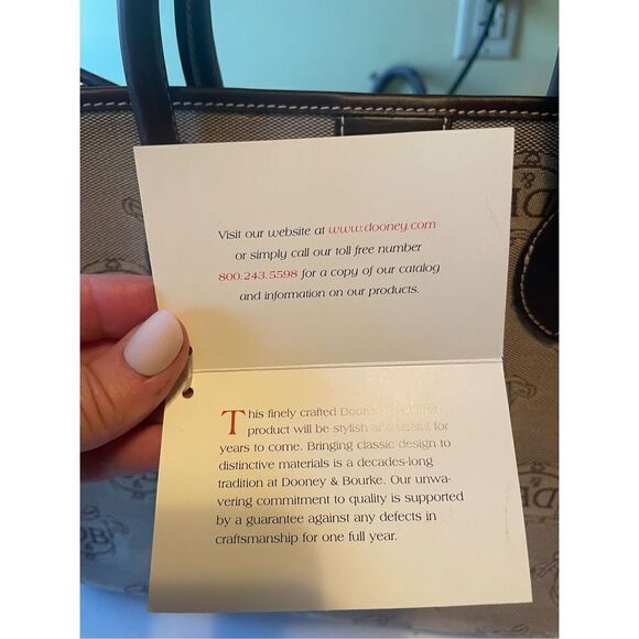 Dooney and Bourke Signature Monogram Canvas and Leather Handbag - Picture 4 of 6